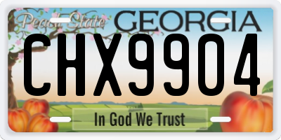GA license plate CHX9904