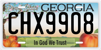 GA license plate CHX9908
