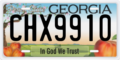 GA license plate CHX9910