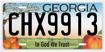 GA license plate CHX9913
