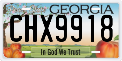 GA license plate CHX9918