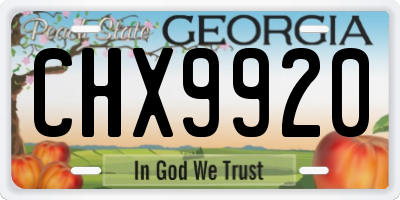 GA license plate CHX9920