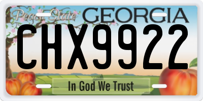GA license plate CHX9922