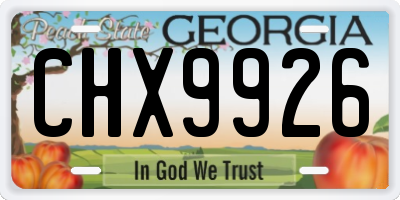 GA license plate CHX9926