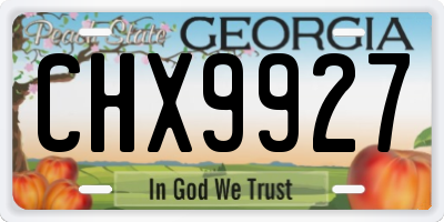 GA license plate CHX9927