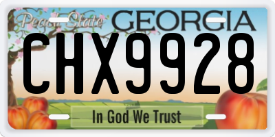 GA license plate CHX9928