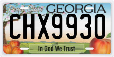 GA license plate CHX9930