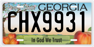 GA license plate CHX9931