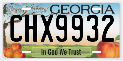 GA license plate CHX9932