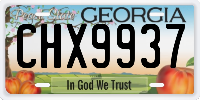 GA license plate CHX9937