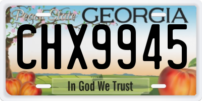 GA license plate CHX9945