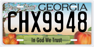 GA license plate CHX9948