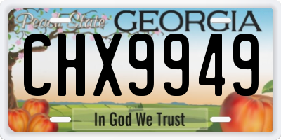 GA license plate CHX9949