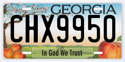 GA license plate CHX9950