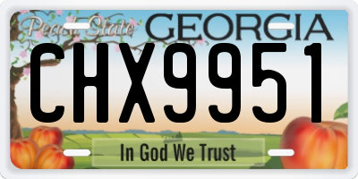 GA license plate CHX9951