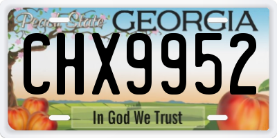 GA license plate CHX9952