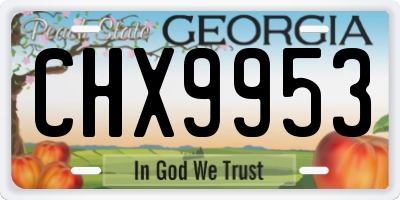 GA license plate CHX9953