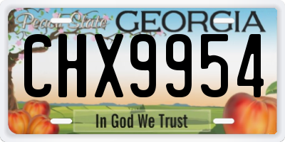 GA license plate CHX9954