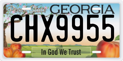 GA license plate CHX9955