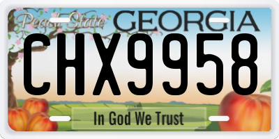 GA license plate CHX9958