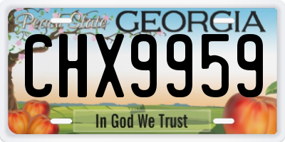 GA license plate CHX9959