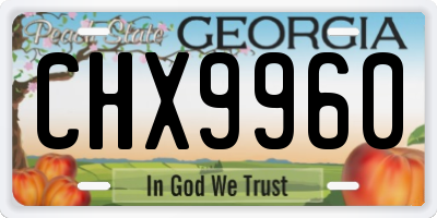 GA license plate CHX9960