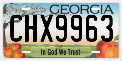 GA license plate CHX9963