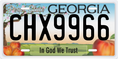 GA license plate CHX9966