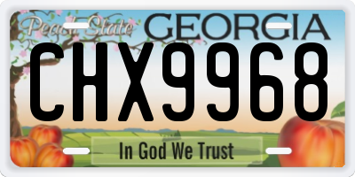 GA license plate CHX9968