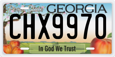 GA license plate CHX9970