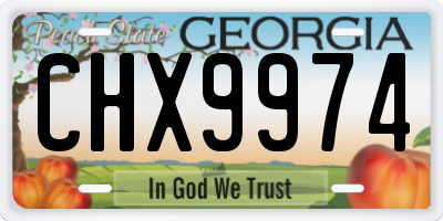 GA license plate CHX9974