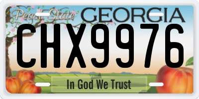 GA license plate CHX9976