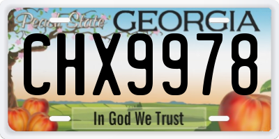 GA license plate CHX9978