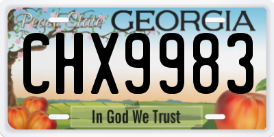 GA license plate CHX9983