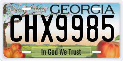 GA license plate CHX9985