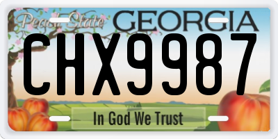GA license plate CHX9987