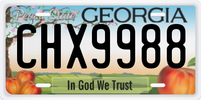 GA license plate CHX9988