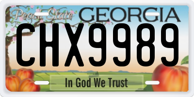 GA license plate CHX9989