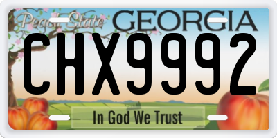 GA license plate CHX9992