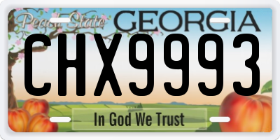 GA license plate CHX9993