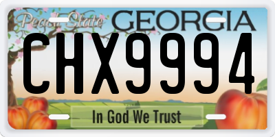GA license plate CHX9994