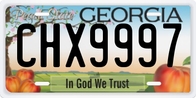 GA license plate CHX9997