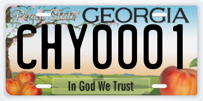 GA license plate CHY0001