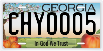 GA license plate CHY0005
