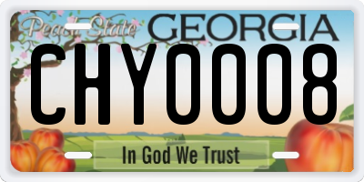 GA license plate CHY0008