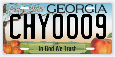 GA license plate CHY0009