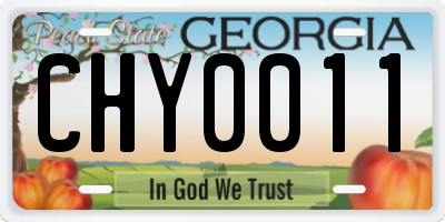 GA license plate CHY0011