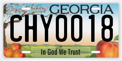 GA license plate CHY0018