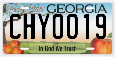 GA license plate CHY0019