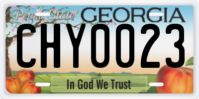 GA license plate CHY0023